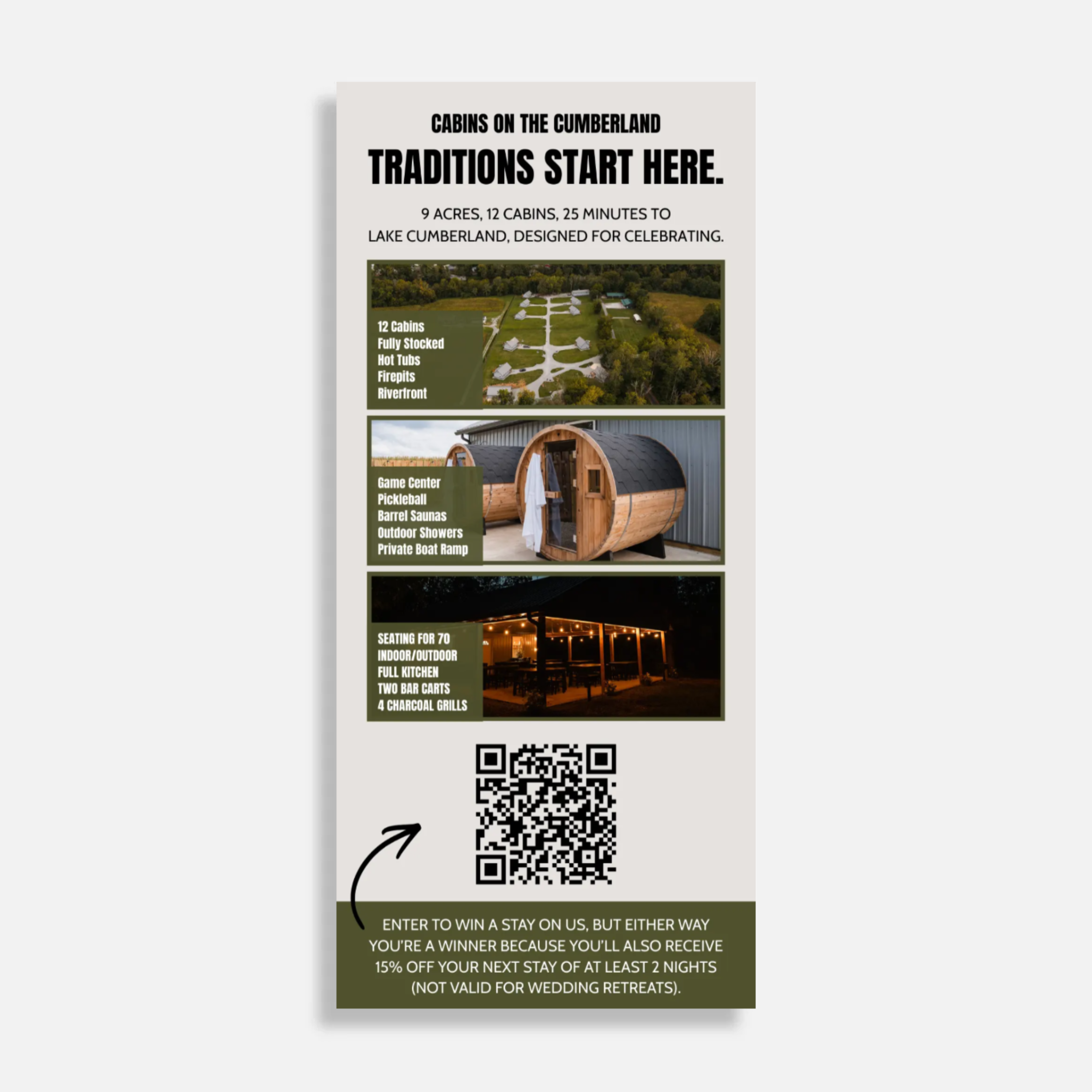 Rack Card - Cabins On The Cumberland